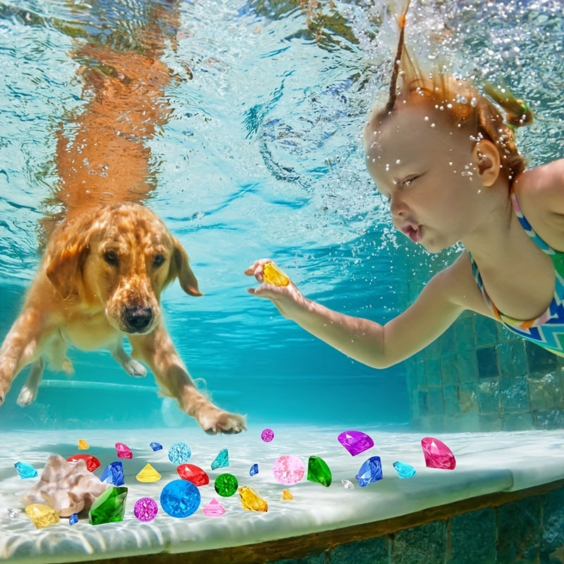 20pcs Diving Gems Acrylic Big Diamond Pool Gems Pirate Treasure Chest