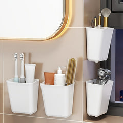 Wall Mounted Storage Box Punch Stick on Storage Rack Student Dormitory
