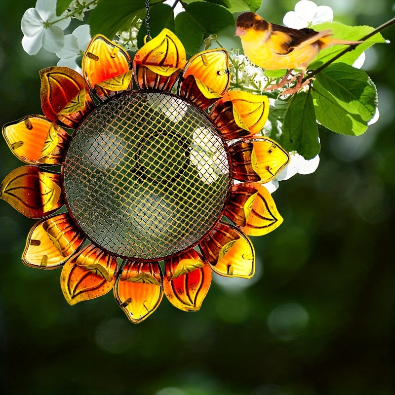 Metal Sunflower Bird Feeder Outdoor Decoration Hanging Garden Decor