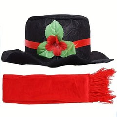 16pcs Snowman Dressing Up Kit Hat Scarf Hands Eyes Button Snowman Decoration Set
