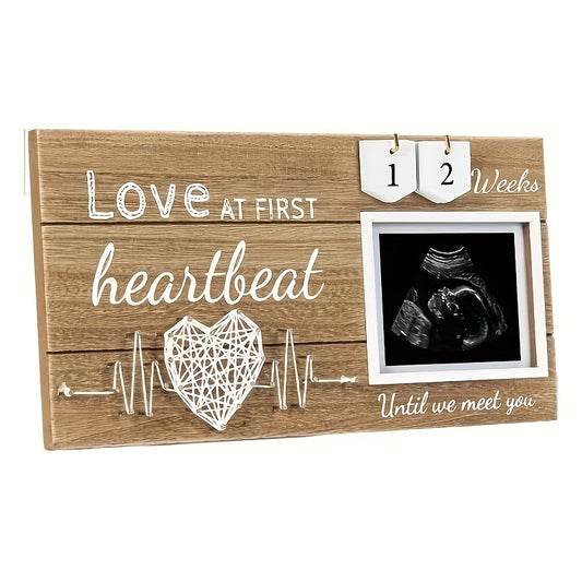 Wooden Baby Ultrasound Frame with Heartbeat Display