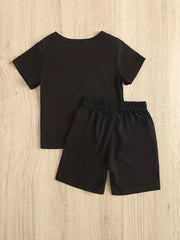 Boys Soccer Print T Shirt and Shorts Set for Summer Kids