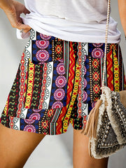 Paisley Print Drawstring Shorts for Women