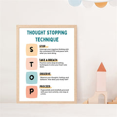 Mindfulness Therapy Office Decor for Calming Down - Mental Health Coping Skills