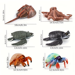Underwater Animal Model Set Crab Turtle Octopus Static Ornaments