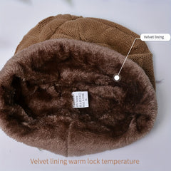 Winter Hat & Neck Gaiter Set Unisex Solid Winter Fishing