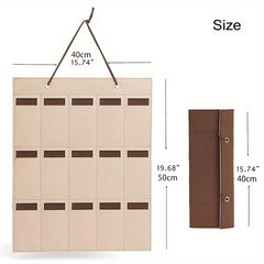 Two Tone Hanging Glasses Organizer 15 Slots Foldable Sunglasses Reading Glasses