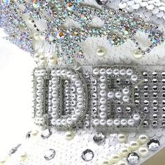 Faux Pearl Bride Captain Hat Rhinestone Sequin Decor Bachelorette Party
