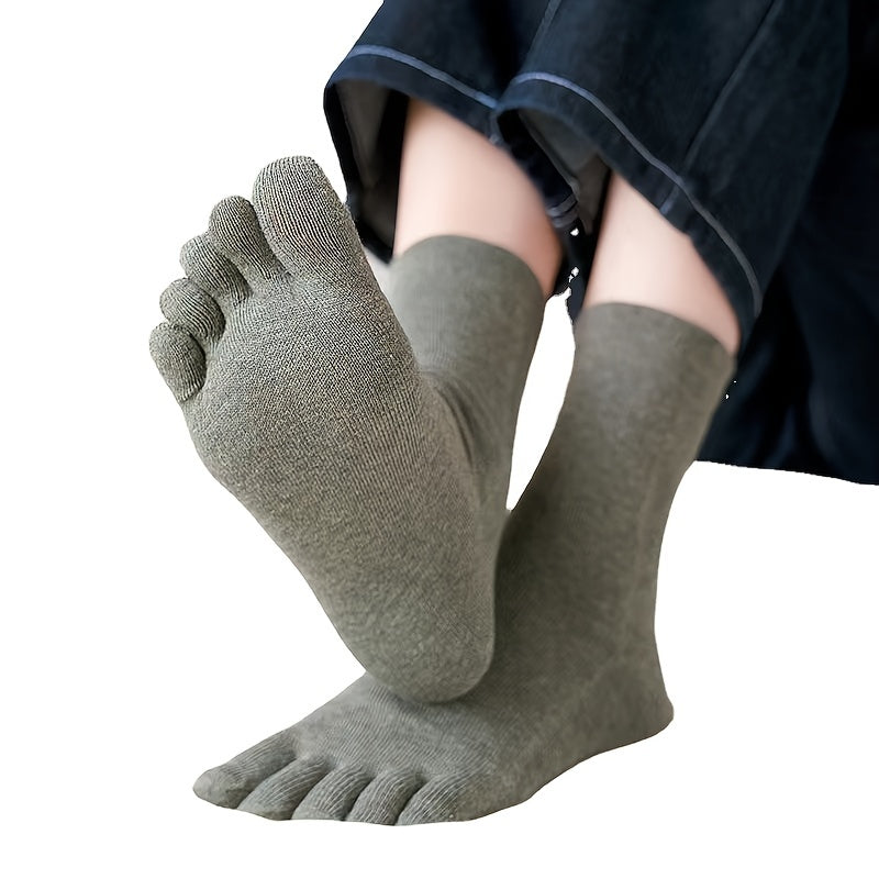 Cotton Crew Toe Socks for Running Women