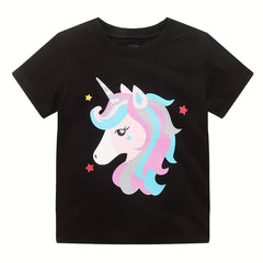 Cartoon Pony Print T Shirt for Kids - Comfy Summer Top