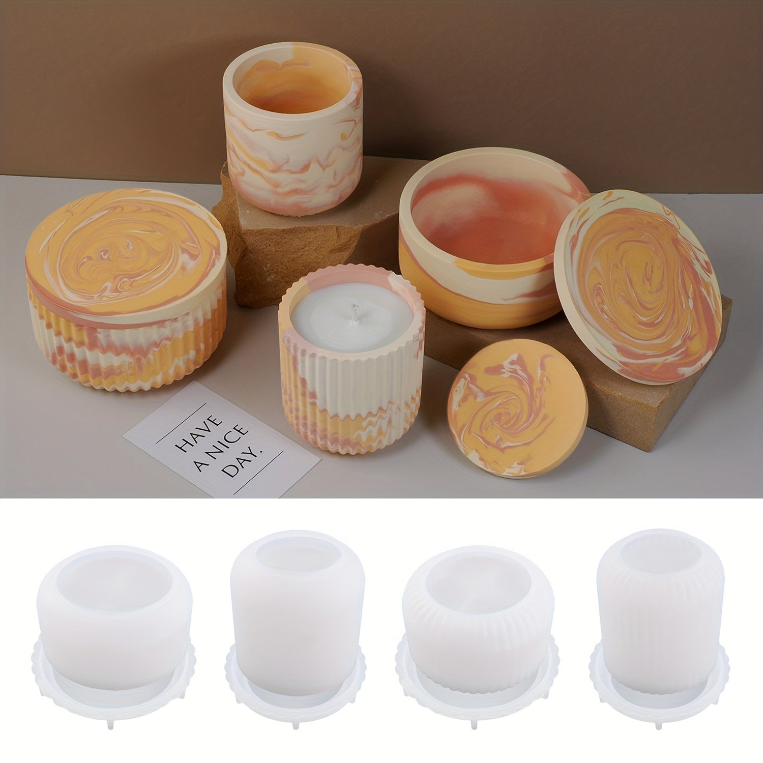 Candle Jar Silicone Mold DIY for Candle Holder Making