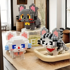 1866pcs Cartoon Cat Building Block Set DIY Toy for Adults and Teens