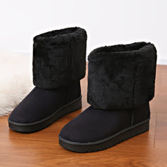 Women's Fleece Lined Winter Snow Boots Anti Slip Mid Calf Boots