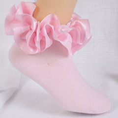 Girls Lace Trim Ballet Dance Socks Princess Socks For Kids