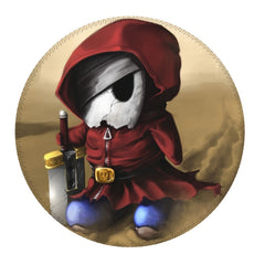 Small Skull Warrior Circular Sewn Edge Mouse Pad