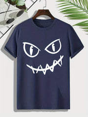 Men's Graffiti Face Print T shirt Active Breathable Tee