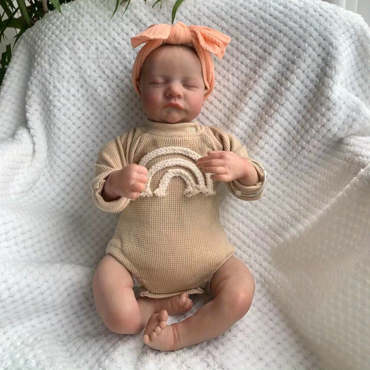 19in Reborn Baby Doll Finished Levi Sleeping Newborn 3D Skin Veins Art Doll