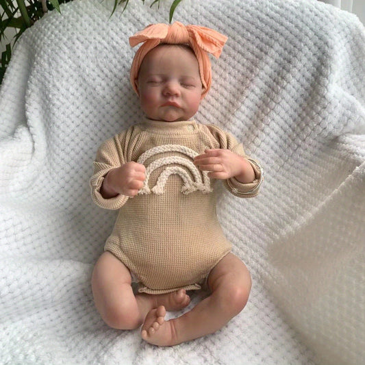 19in Reborn Baby Doll Finished Levi Sleeping Newborn 3D Skin Veins Art Doll