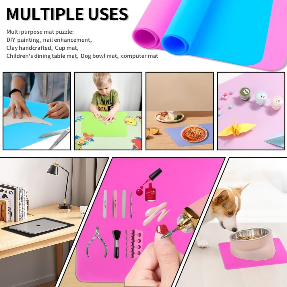 2 Pack Silicone Craft Mats for Resin Casting and DIY Art, Nonstick Silicone