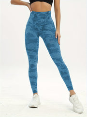 Camo Pattern High Waist Leggings for Yoga Running Gym