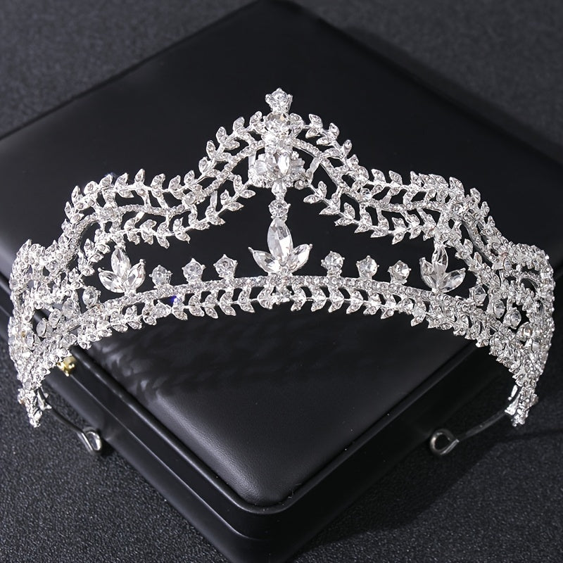 Vintage Crystal Rhinestone Princess Prom Tiara Crown Diadem for Wedding Bride