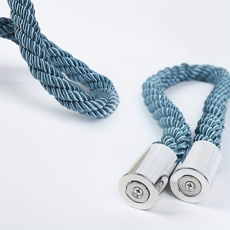 2pcs Plastic Curtain Rope w/ Magnetic Buckle for Home Decor
