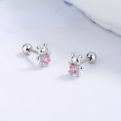 S925 Sterling Silver Bear Earstuds
