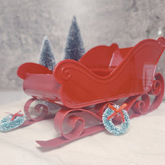 2pcs Christmas Sled Desktop Decoration Plastic Home Tree Hanging Ornam