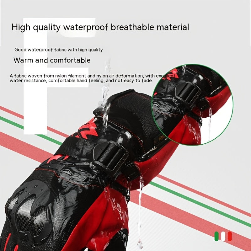 Waterproof Carbon Fiber Riding Gloves for Motorcycle Outdoor Cycling