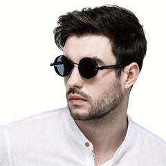 Round Metal Sunglasses Steampunk Retro Vintage UV400