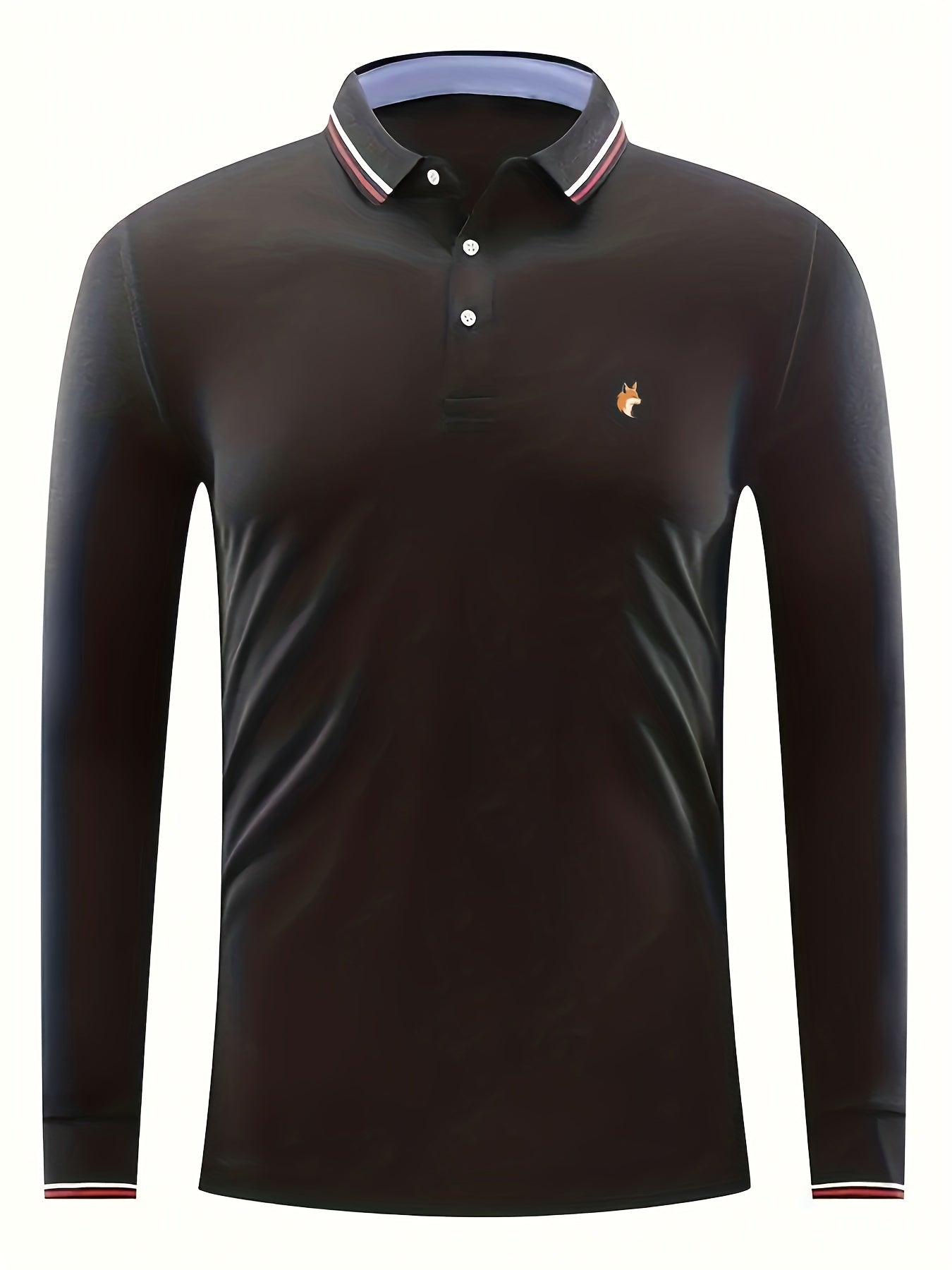 Fox Print Men's Lightweight Polo Shirt - Spring/Fall Tops