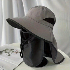 Sunscreen Bucket Hat With Neck Flap & Detachable Mask UV Protection
