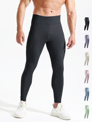 Men's High Waist Compression Legging Breathable Tights for Training Fitness