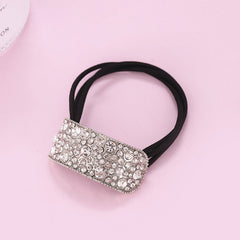 Crystal Rectangle Hair Tie Rhinestone Hair Rope Glitter Hair Ring