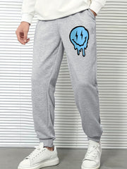 Cartoon Face Print Men's Joggers Drawstring Sports Pants