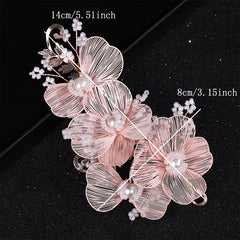 Bridal Wedding Headband Flower Faux Pearl Hairpin Hair Accessories
