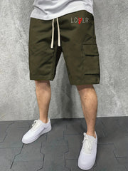 Men's Casual Graphic Drawstring Shorts With Pockets