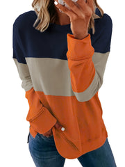 Casual Loose Crew Neck Sweatshirt Long Sleeve Pullover