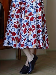 Floral Print A-line Skirt Casual Skirt for Spring & Summer