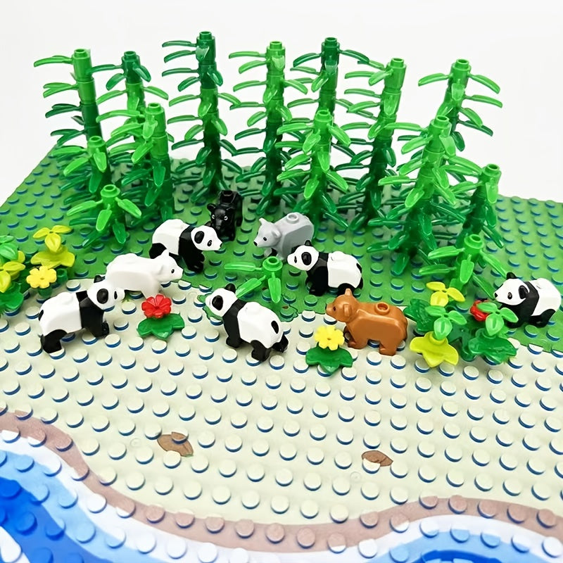 Zoo Animals Building Blocks Panda Brown & Bear Toy