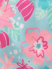 Baby Summer Girls Sleeveless Floral Print Backless Bow Onesie Swimsuit