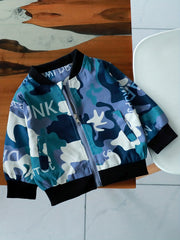 Boys Camo Print Windbreaker Jacket Zip Up Coat Kids Clothing