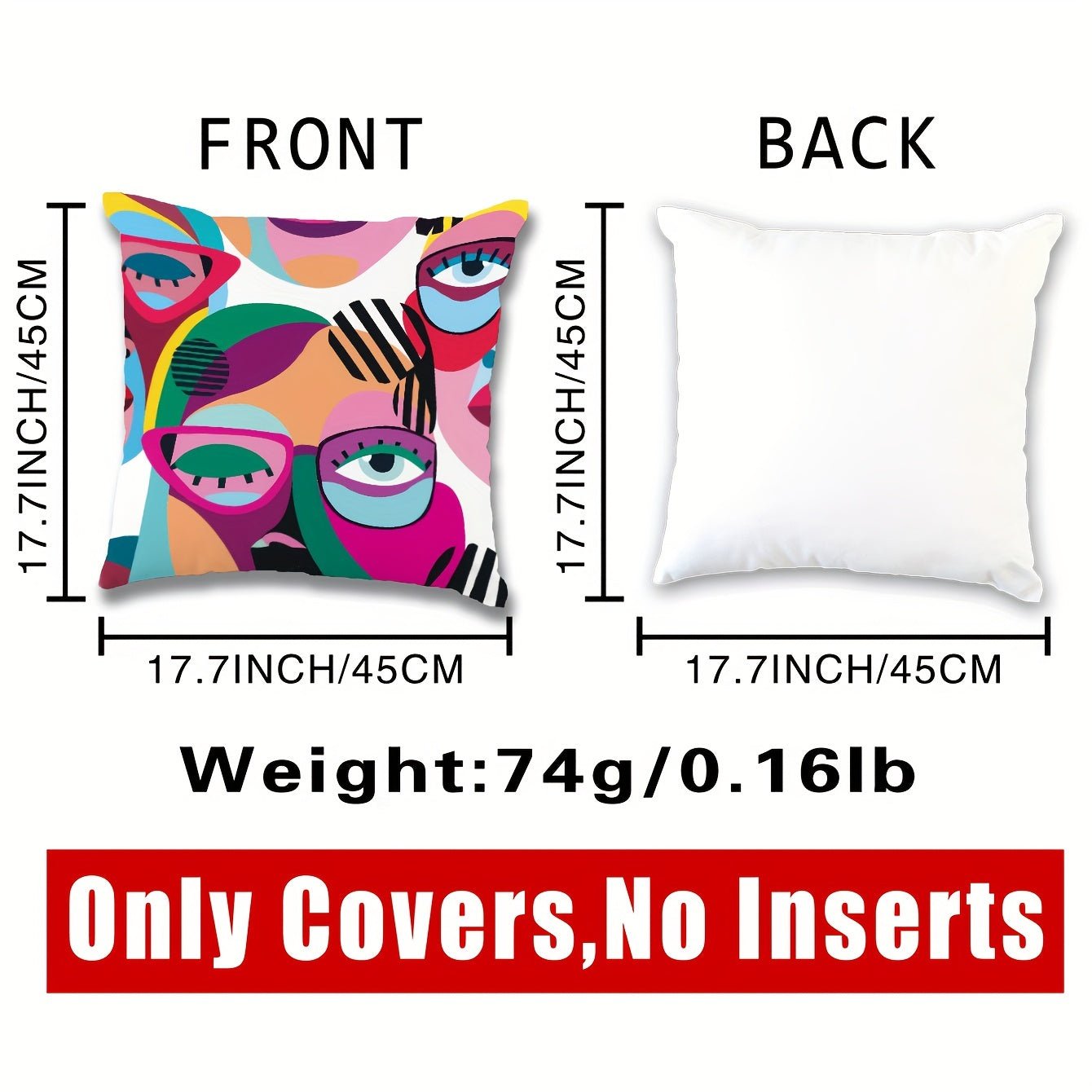Abstract Lady Figure Throw Pillow Covers