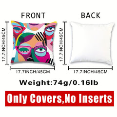 Abstract Lady Figure Throw Pillow Covers