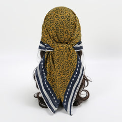 Vintage Floral Print Square Scarf Classic Windproof Head Wrap