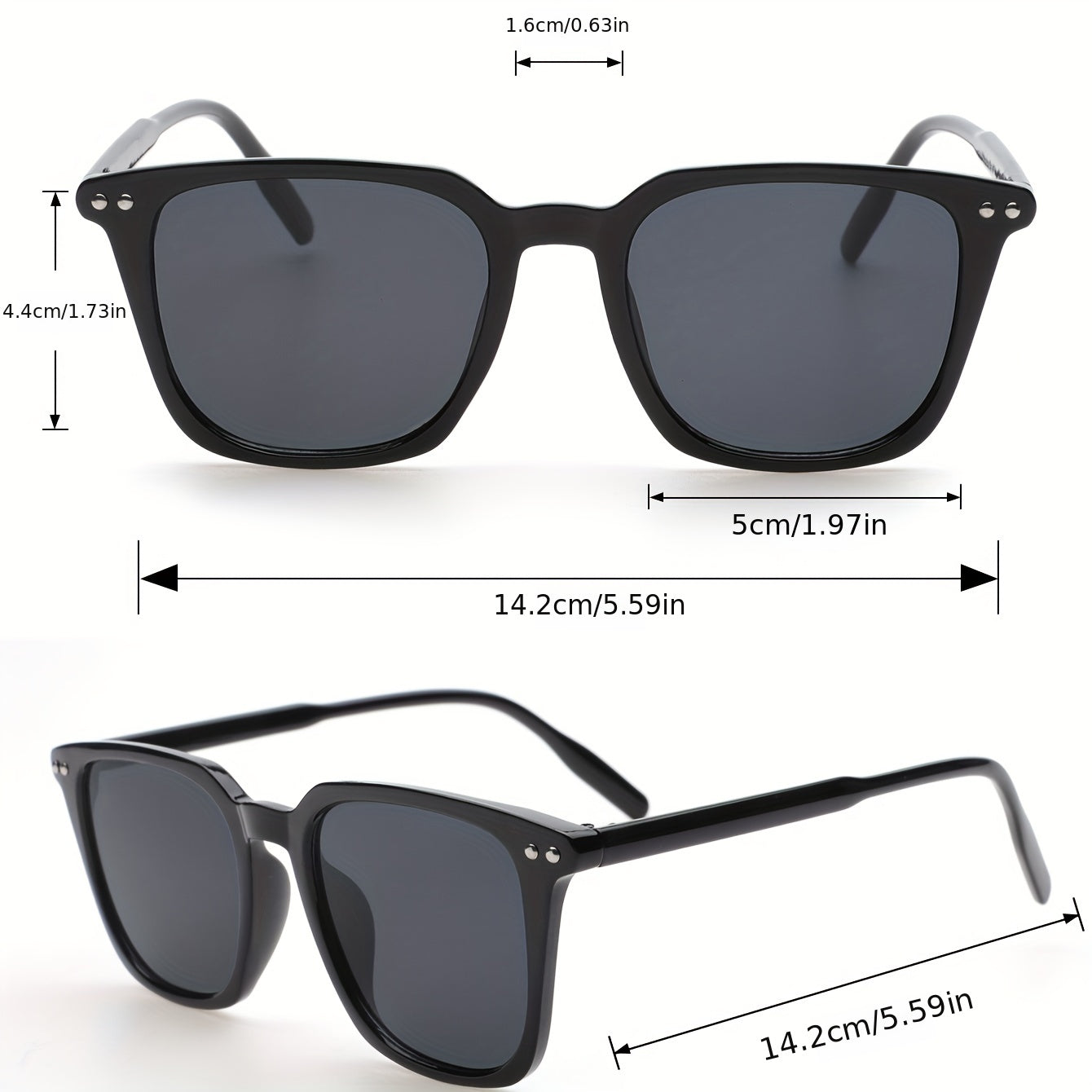Rectangular Frame Eyeglasses Classic Outdoor Driving Eyewear Shades Glasses
