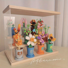 2pcs Succulent Pot Building Block Toys Flower Green Plant Home Decoration