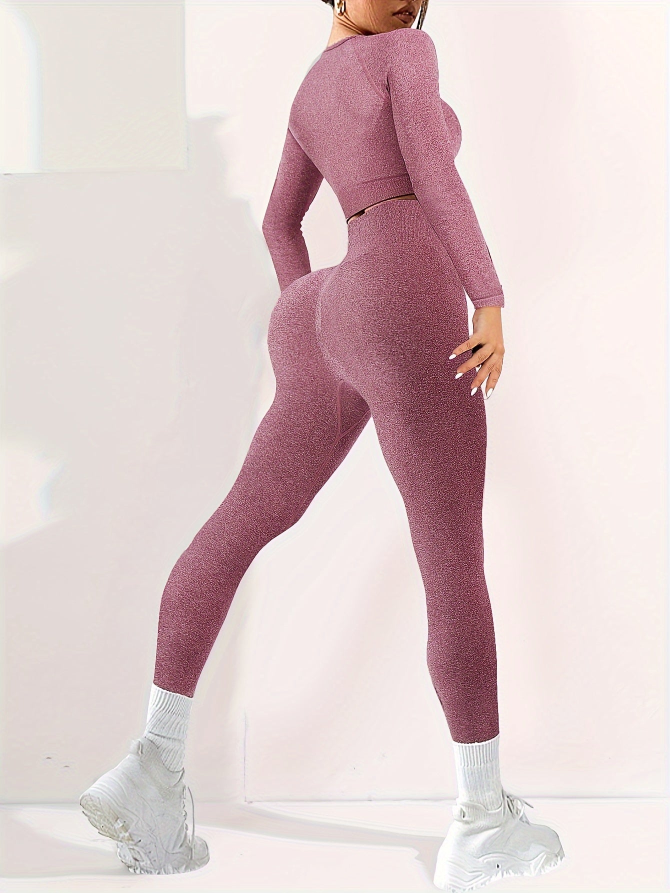 2pcs Yoga Set Top & Leggings Women's Activewear