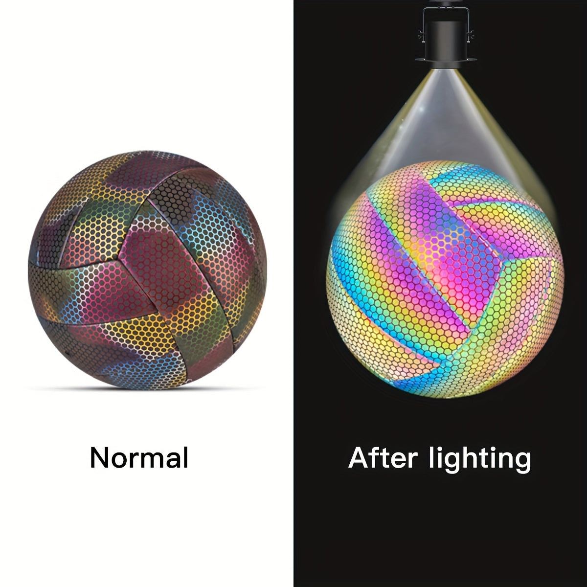 Colorful No 5 Reflective Volleyball PU Wear-resistant Durable Indoor Outdoor Gam