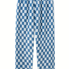 Checkered Print Flannel Home Wear Pants